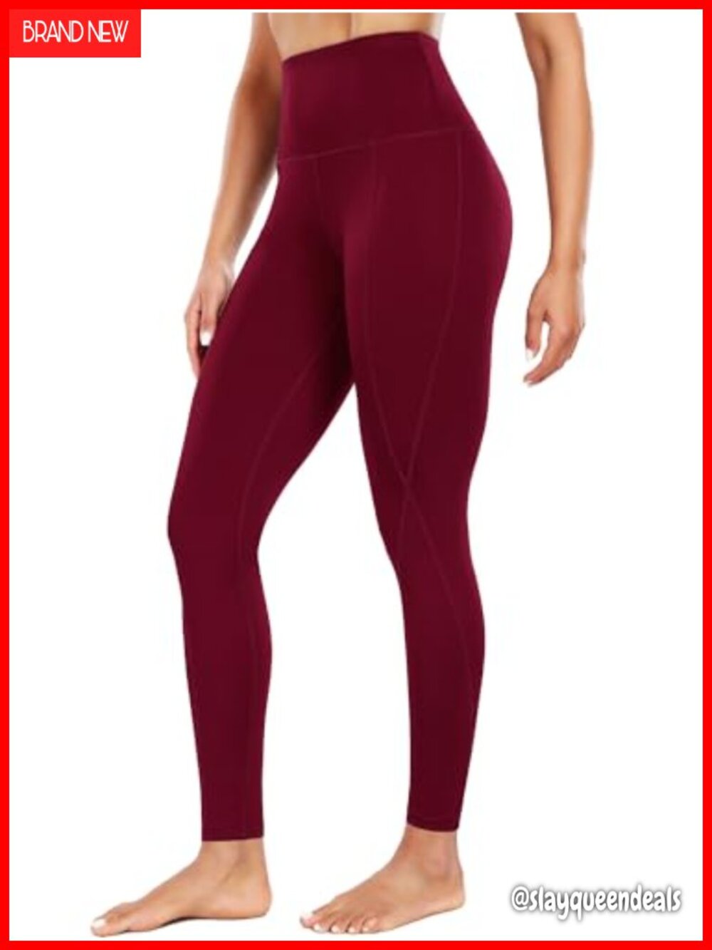 High Waist Leggings with Pocket - 4 Way Stretch Non See-Through Yoga Pants - Picture 4 of 7